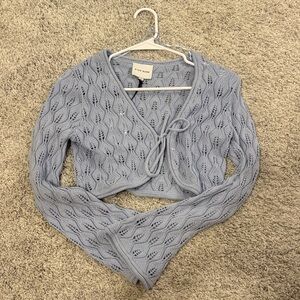 Pink Rose Soft Blue Knit Sweater